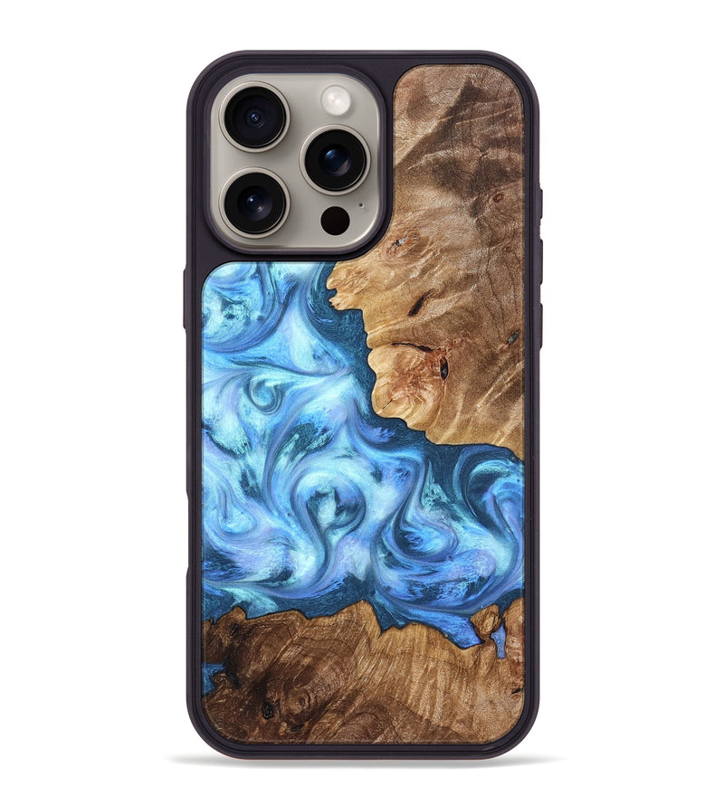 iPhone 16 Pro Max Wood Phone Case - Kiarra (Blue, 821207)