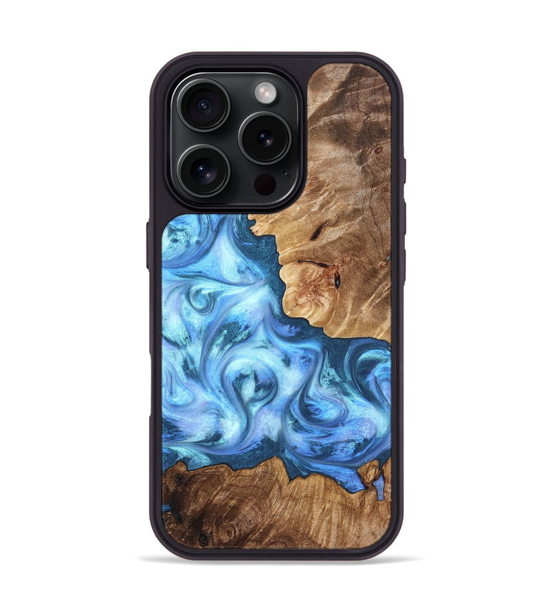 iPhone 16 Pro Wood Phone Case - Kiarra (Blue, 821207)