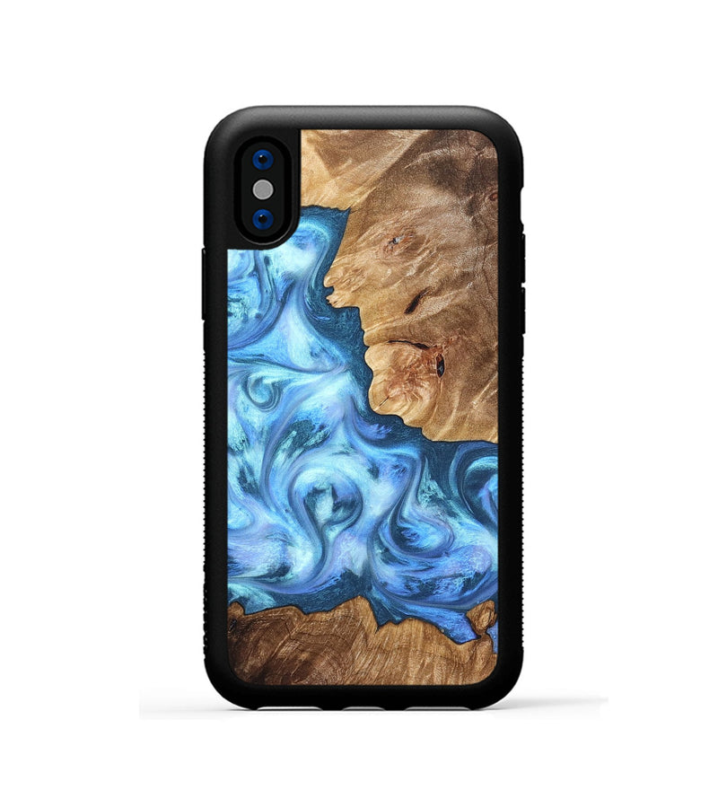 iPhone Xs Wood Phone Case - Kiarra (Blue, 821207)