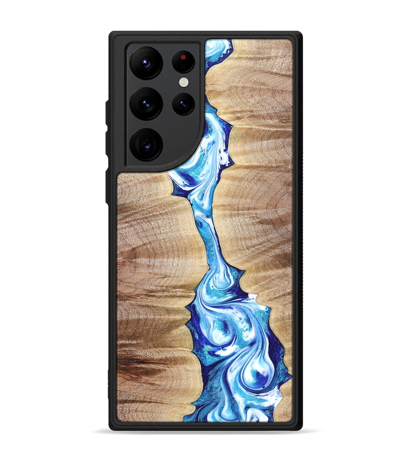 Galaxy S22 Ultra Wood Phone Case - Leyla (Blue, 821210)