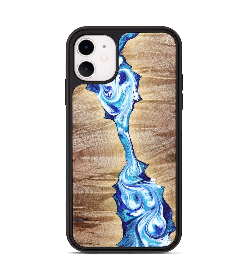 iPhone 11 Wood Phone Case - Leyla (Blue, 821210)