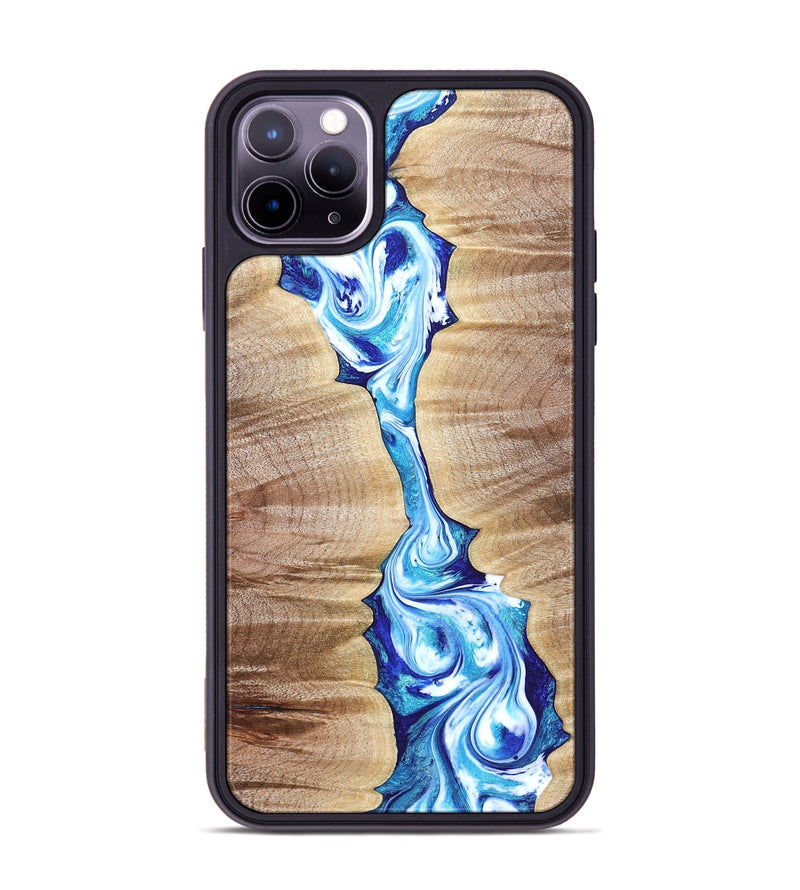 iPhone 11 Pro Max Wood Phone Case - Leyla (Blue, 821210)