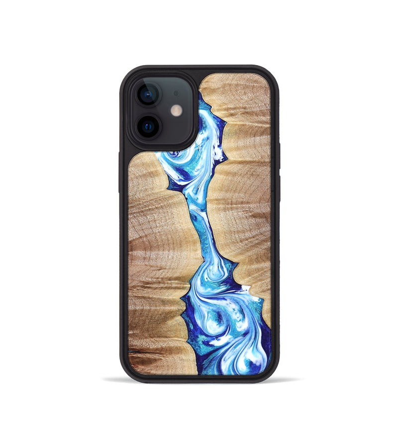 iPhone 12 mini Wood Phone Case - Leyla (Blue, 821210)