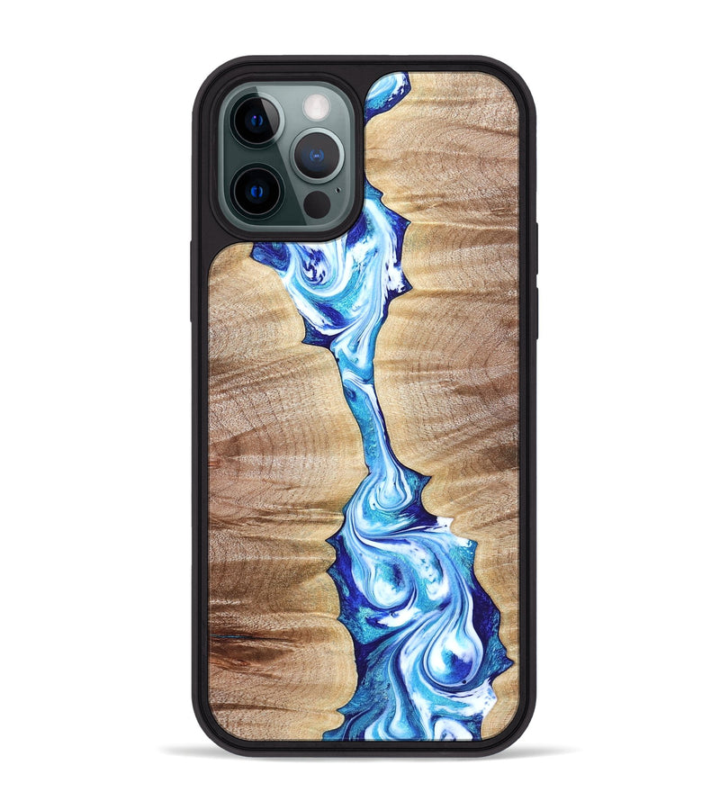 iPhone 12 Pro Max Wood Phone Case - Leyla (Blue, 821210)