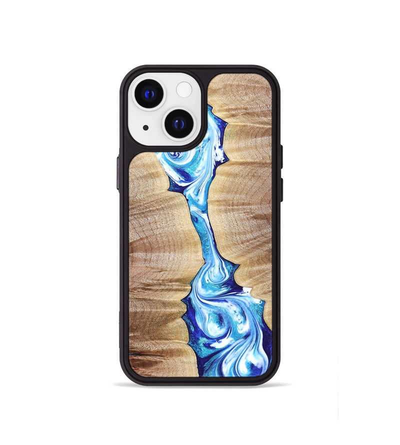 iPhone 13 mini Wood Phone Case - Leyla (Blue, 821210)
