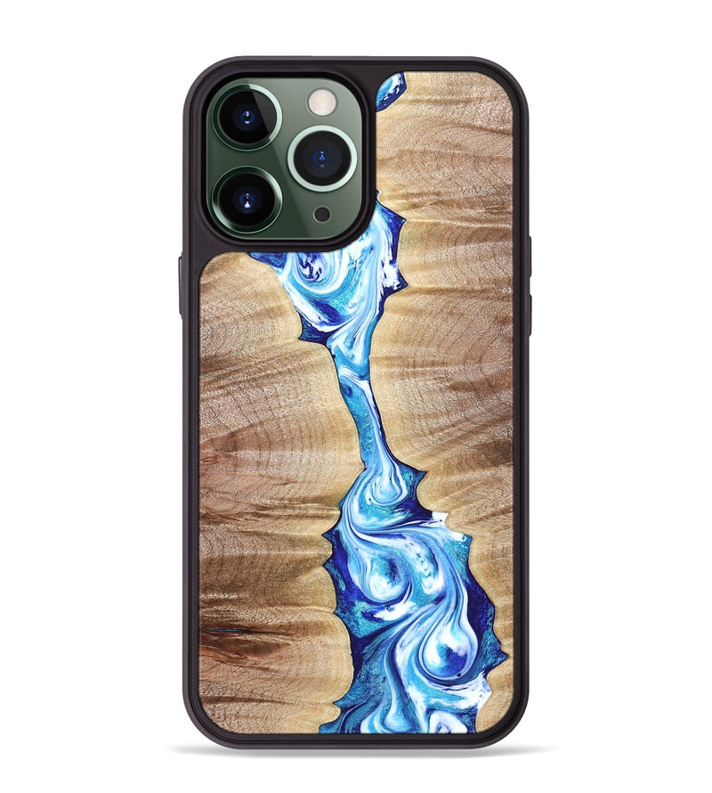 iPhone 13 Pro Max Wood Phone Case - Leyla (Blue, 821210)