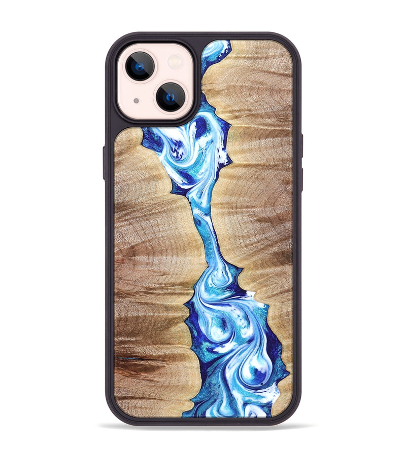 iPhone 14 Plus Wood Phone Case - Leyla (Blue, 821210)
