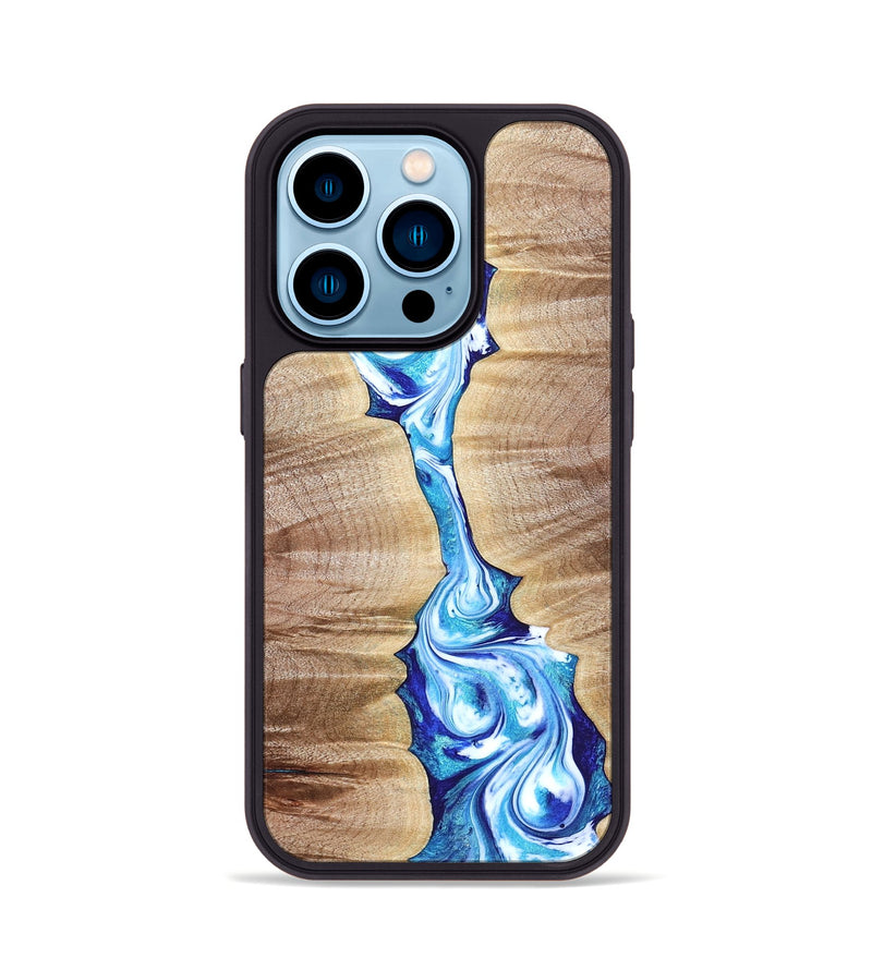 iPhone 14 Pro Wood Phone Case - Leyla (Blue, 821210)