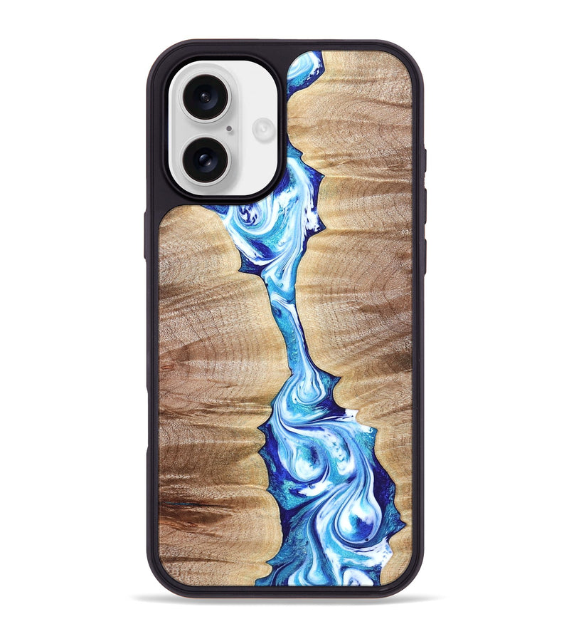 iPhone 16 Plus Wood Phone Case - Leyla (Blue, 821210)
