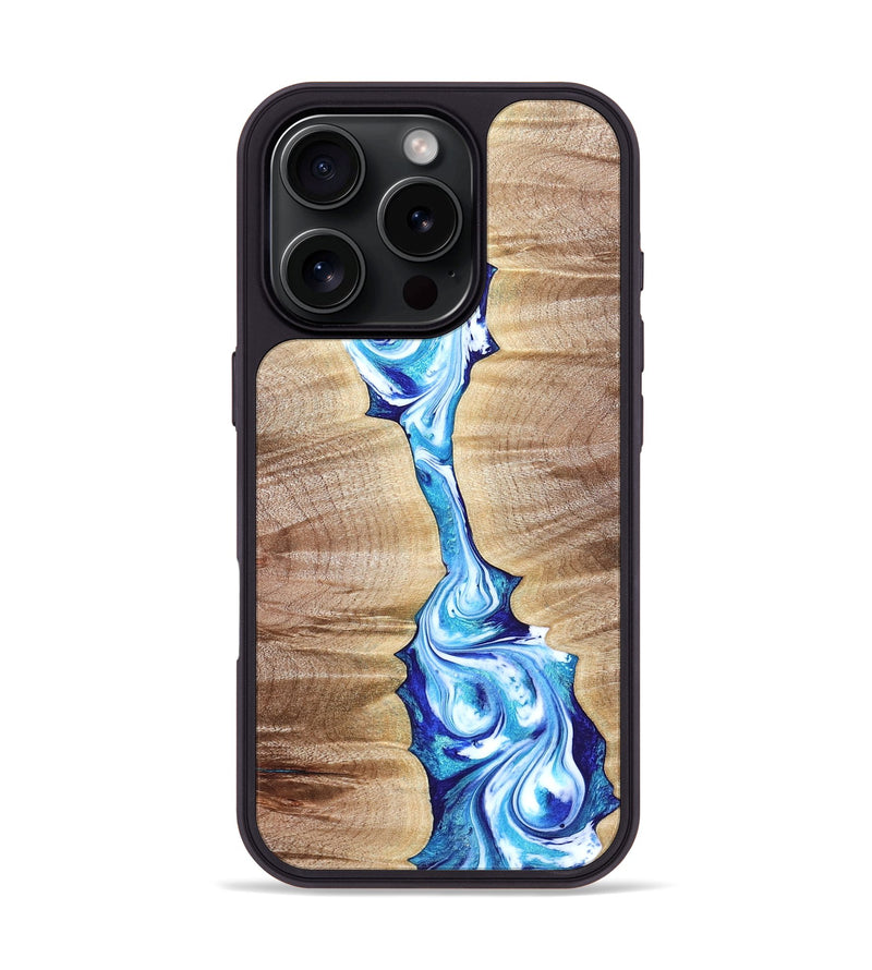 iPhone 16 Pro Wood Phone Case - Leyla (Blue, 821210)
