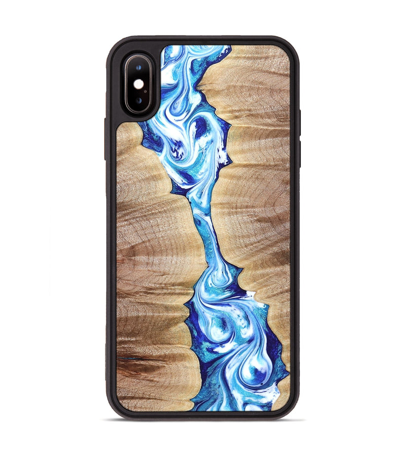 iPhone Xs Max Wood Phone Case - Leyla (Blue, 821210)