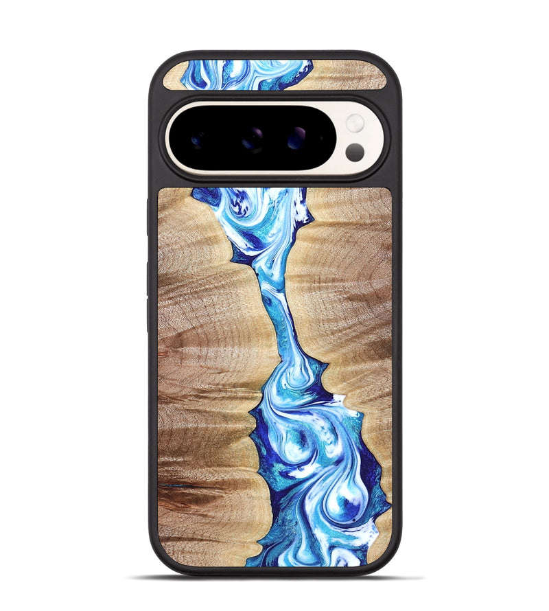 Pixel 9 Wood Phone Case - Leyla (Blue, 821210)