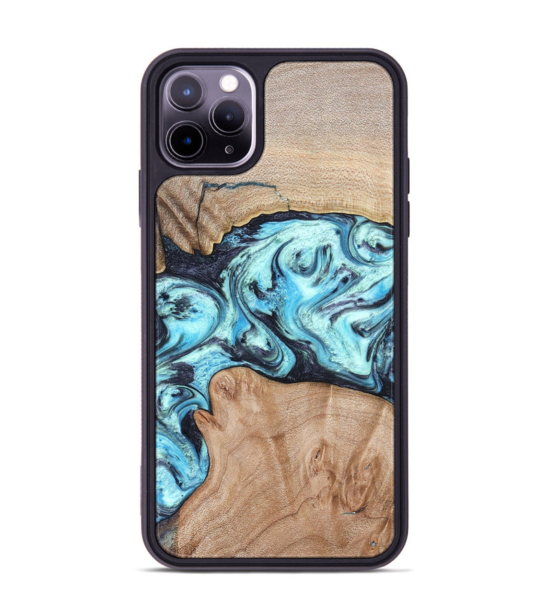 iPhone 11 Pro Max Wood Phone Case - Silas (Blue, 821211)