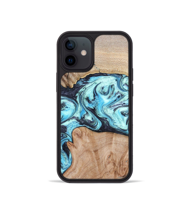 iPhone 12 mini Wood Phone Case - Silas (Blue, 821211)