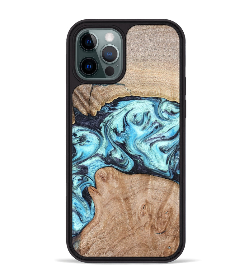 iPhone 12 Pro Max Wood Phone Case - Silas (Blue, 821211)