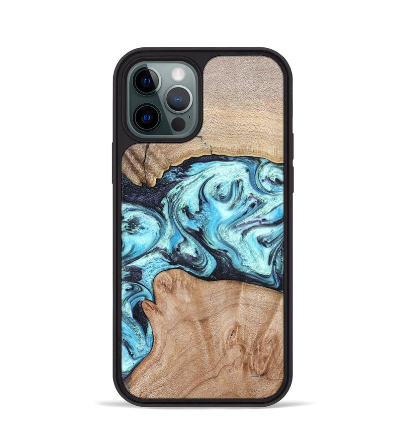 iPhone 12 Pro Wood Phone Case - Silas (Blue, 821211)