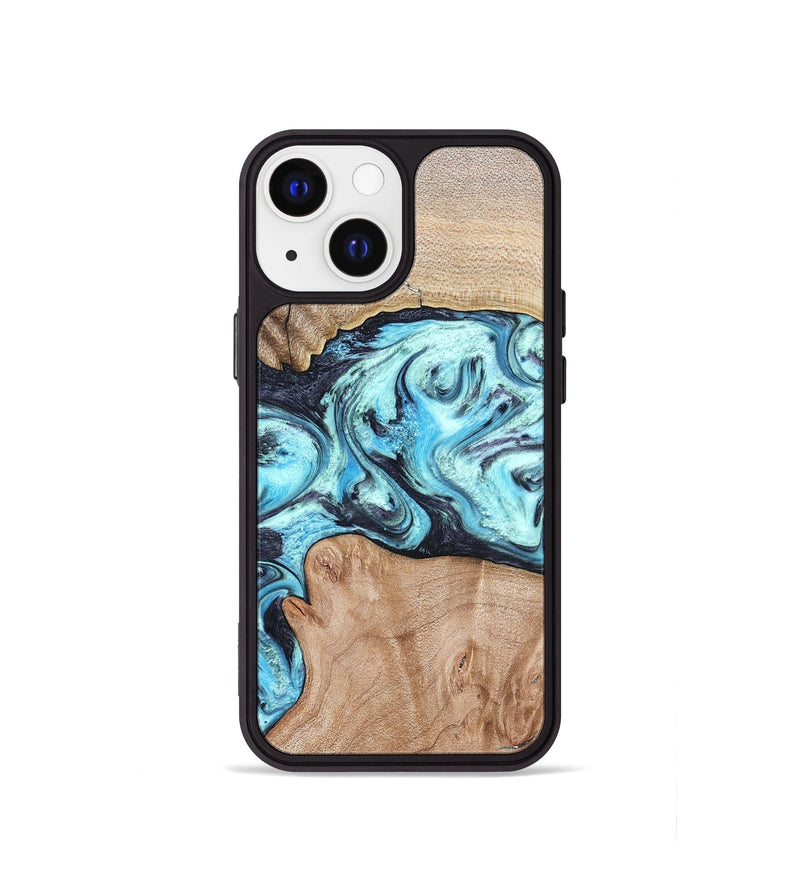 iPhone 13 mini Wood Phone Case - Silas (Blue, 821211)