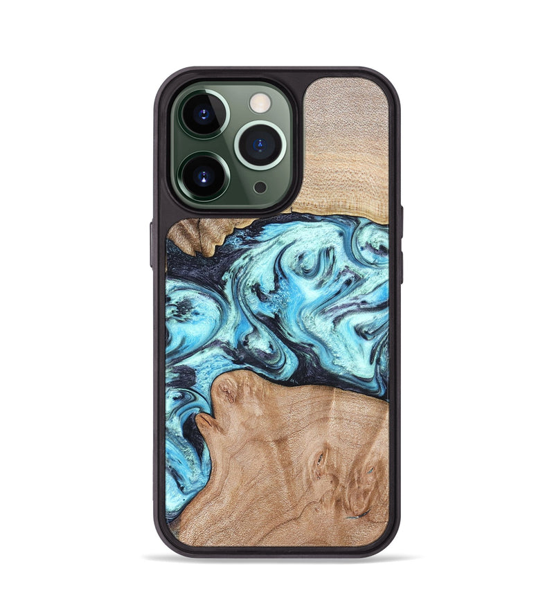 iPhone 13 Pro Wood Phone Case - Silas (Blue, 821211)