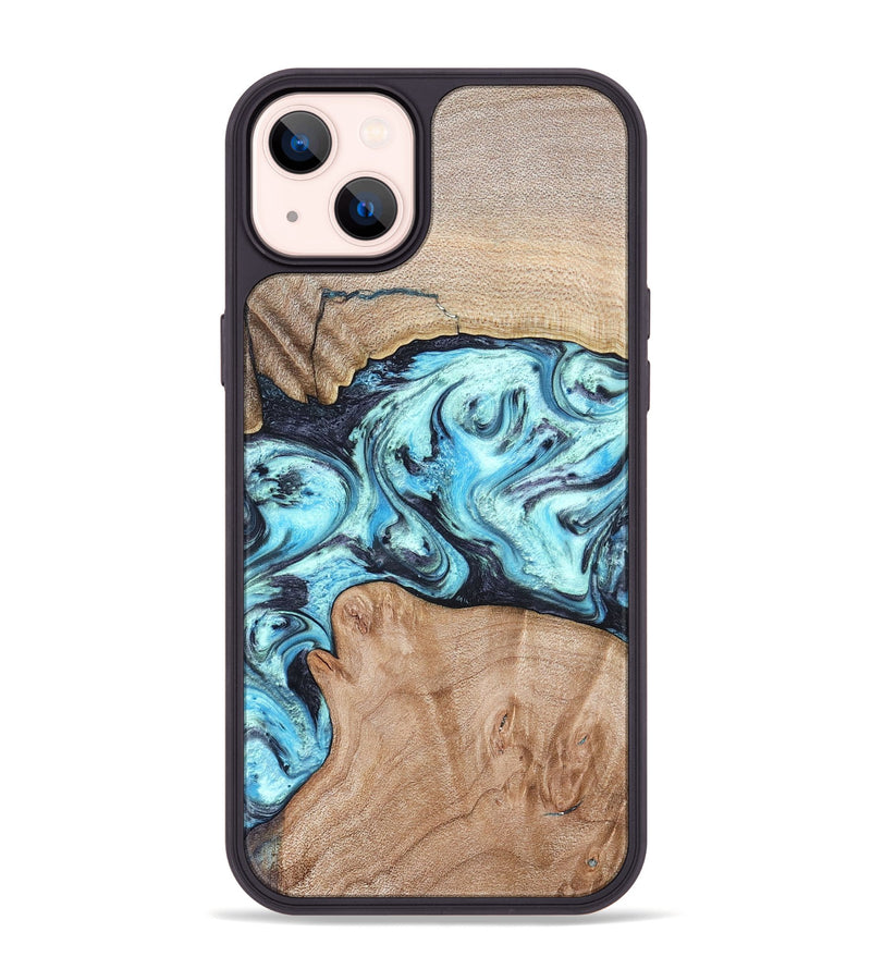 iPhone 14 Plus Wood Phone Case - Silas (Blue, 821211)