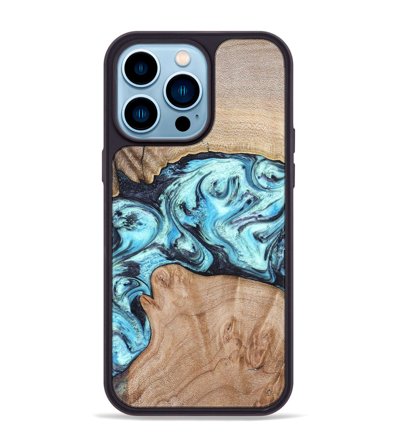 iPhone 14 Pro Max Wood Phone Case - Silas (Blue, 821211)