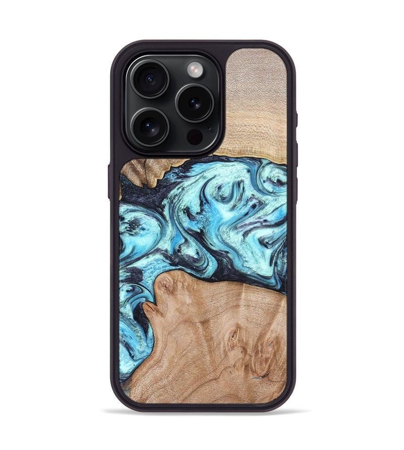 iPhone 15 Pro Wood Phone Case - Silas (Blue, 821211)