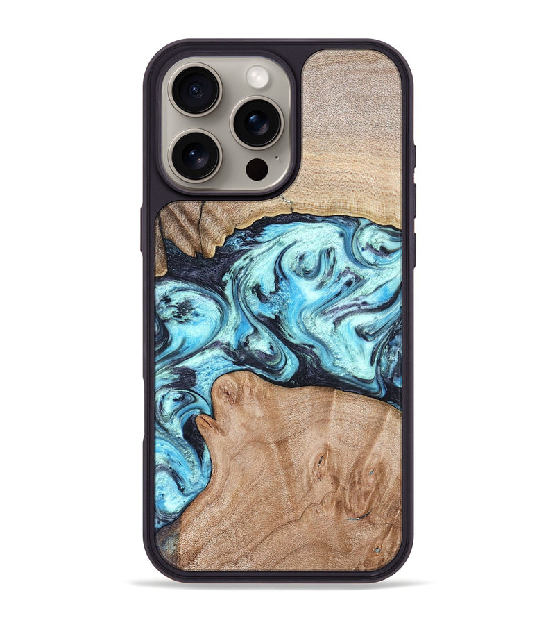 iPhone 16 Pro Max Wood Phone Case - Silas (Blue, 821211)