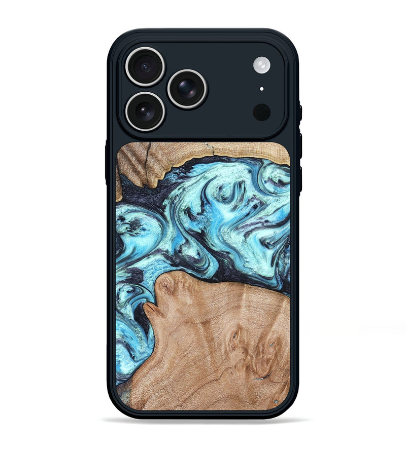 iPhone 17 Pro Max Wood Phone Case - Silas (Blue, 821211)