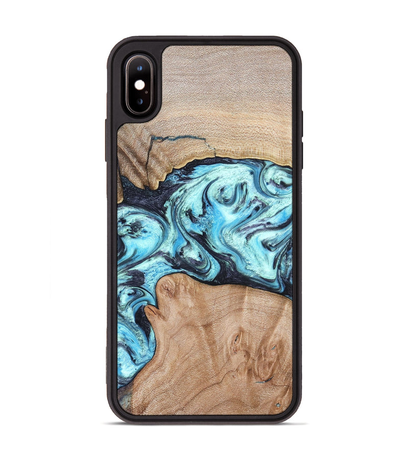 iPhone Xs Max Wood Phone Case - Silas (Blue, 821211)
