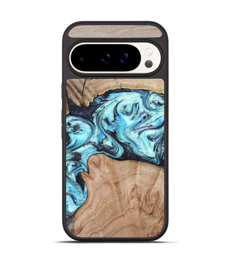 Pixel 9 Wood Phone Case - Silas (Blue, 821211)