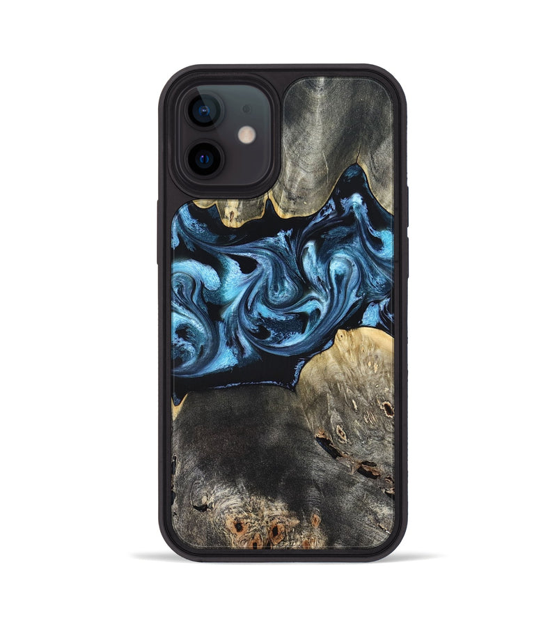 iPhone 12 Wood Phone Case - Kacey (Blue, 821212)