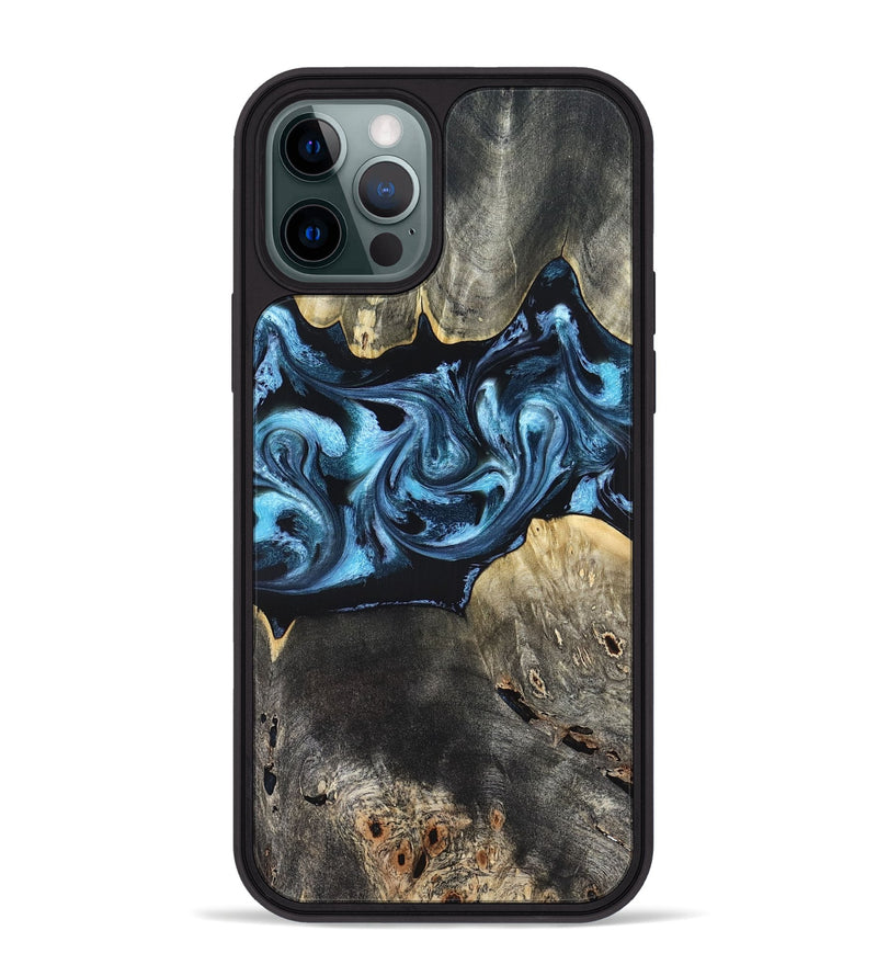 iPhone 12 Pro Max Wood Phone Case - Kacey (Blue, 821212)