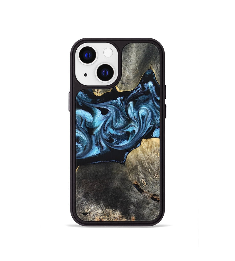 iPhone 13 mini Wood Phone Case - Kacey (Blue, 821212)