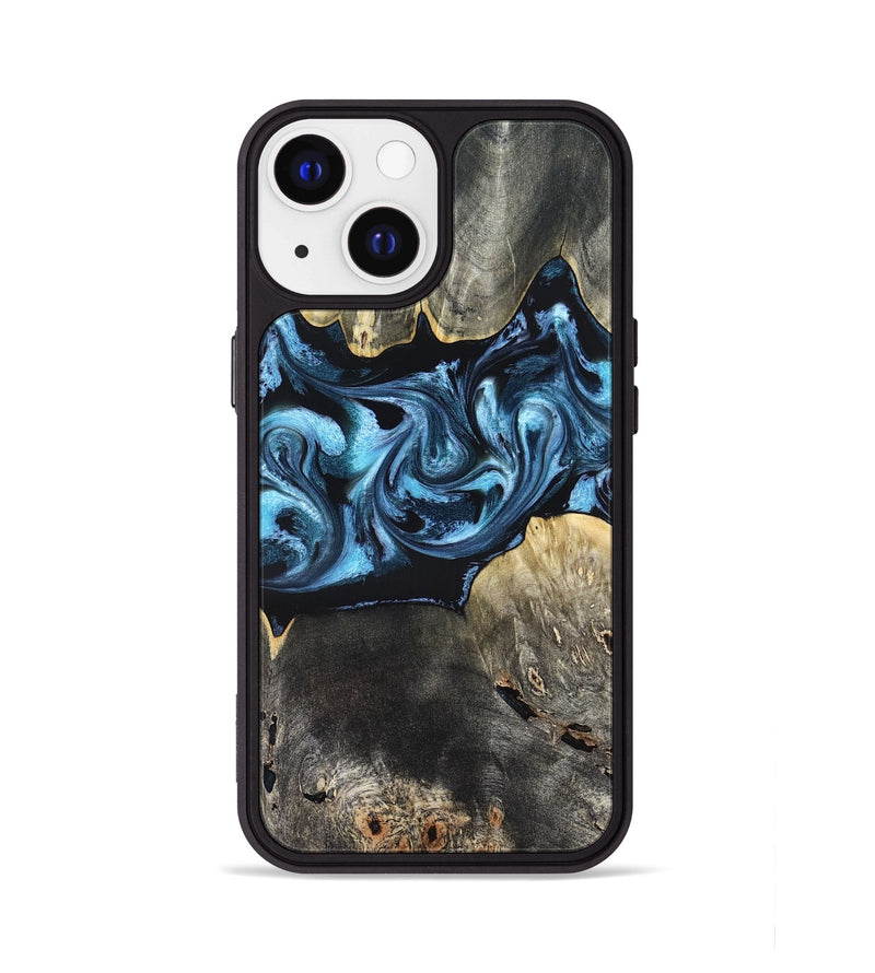 iPhone 13 Wood Phone Case - Kacey (Blue, 821212)