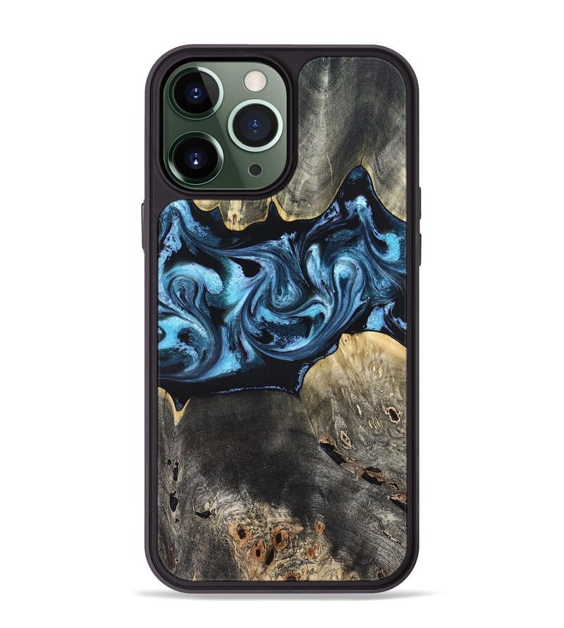 iPhone 13 Pro Max Wood Phone Case - Kacey (Blue, 821212)