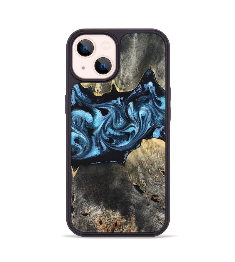 iPhone 14 Wood Phone Case - Kacey (Blue, 821212)