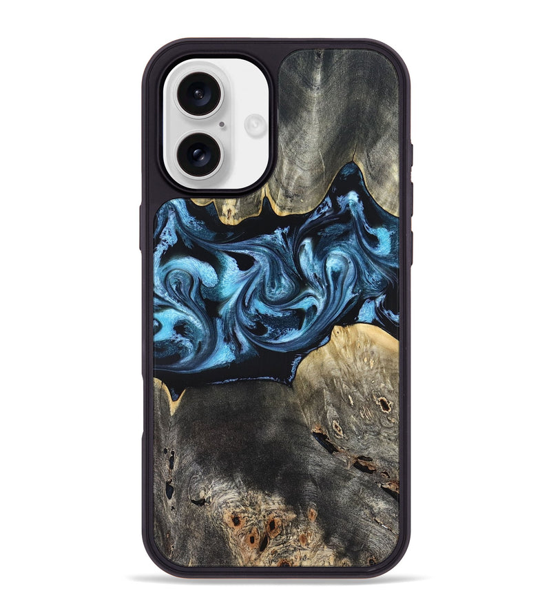 iPhone 16 Plus Wood Phone Case - Kacey (Blue, 821212)
