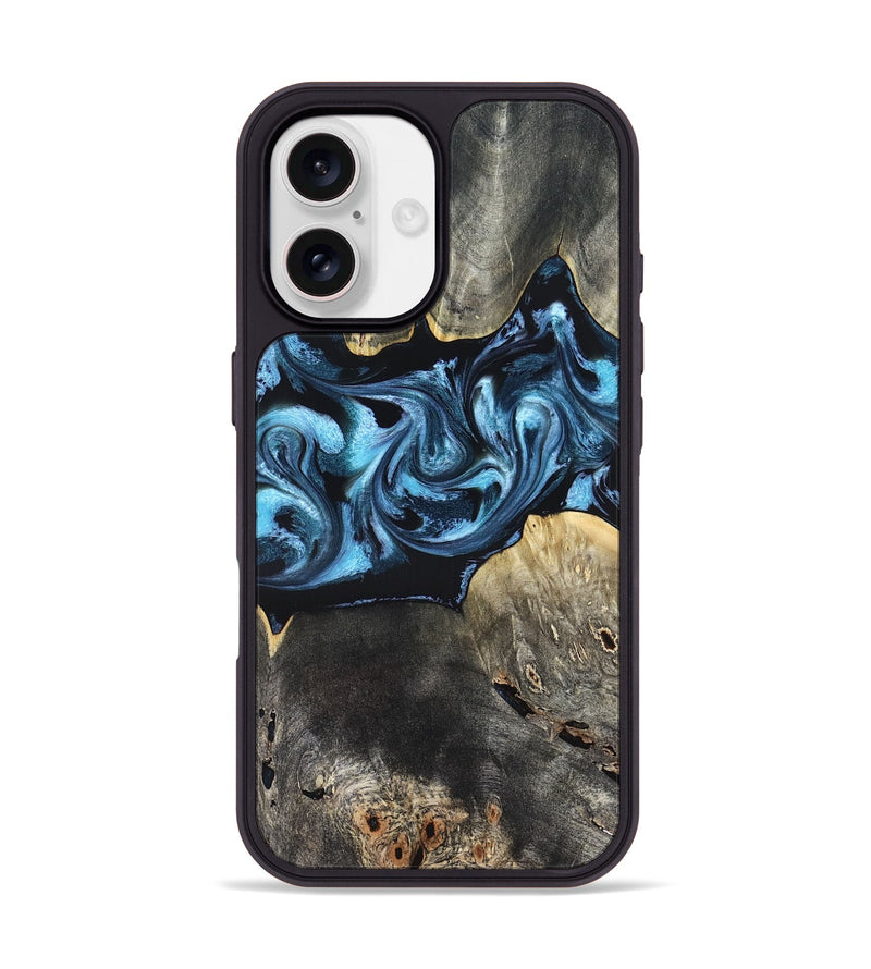 iPhone 17 Wood Phone Case - Kacey (Blue, 821212)