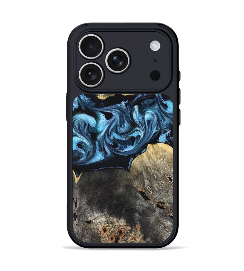 iPhone 17 Pro Wood Phone Case - Kacey (Blue, 821212)