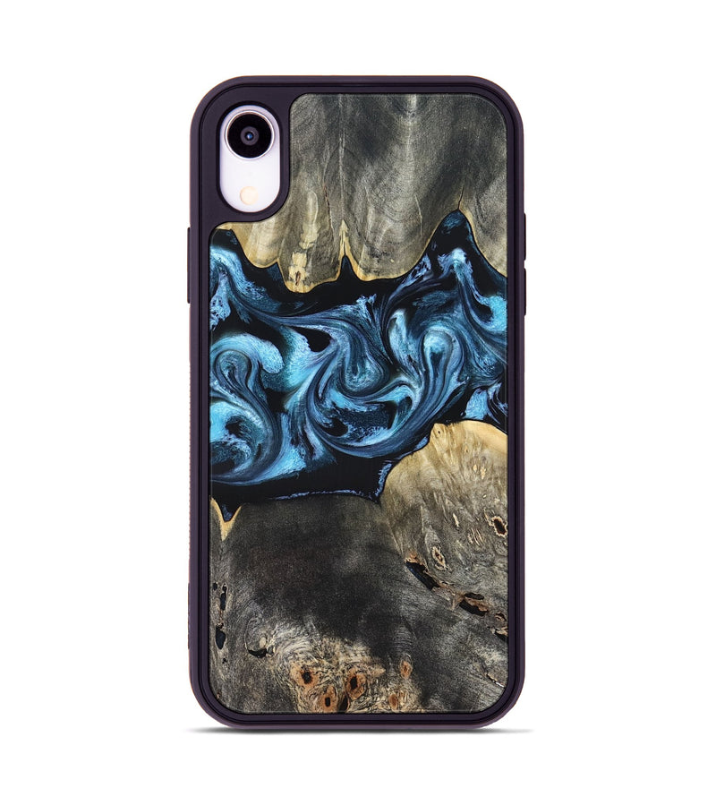 iPhone Xr Wood Phone Case - Kacey (Blue, 821212)