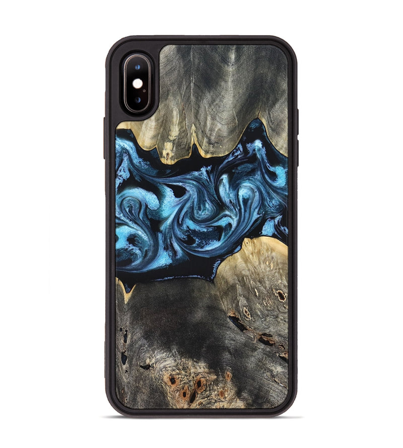 iPhone Xs Max Wood Phone Case - Kacey (Blue, 821212)