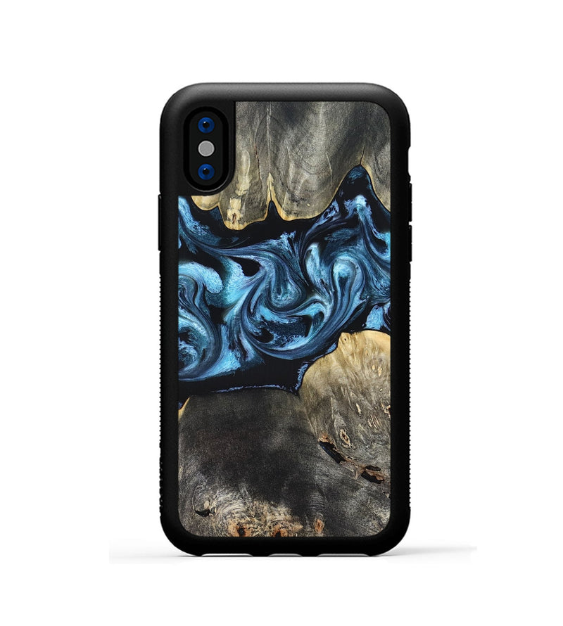 iPhone Xs Wood Phone Case - Kacey (Blue, 821212)