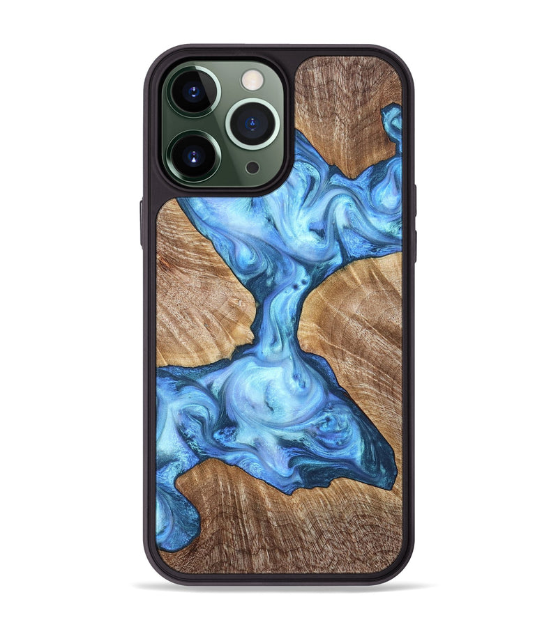 iPhone 13 Pro Max Wood Phone Case - Weston (Blue, 821215)