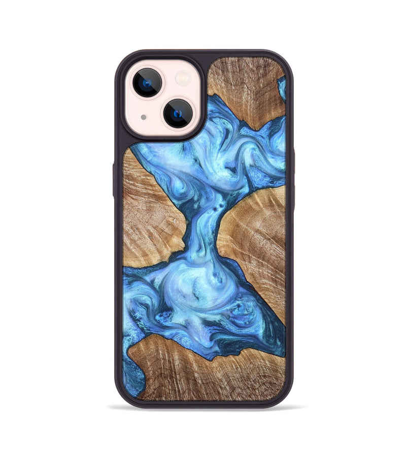 iPhone 14 Wood Phone Case - Weston (Blue, 821215)