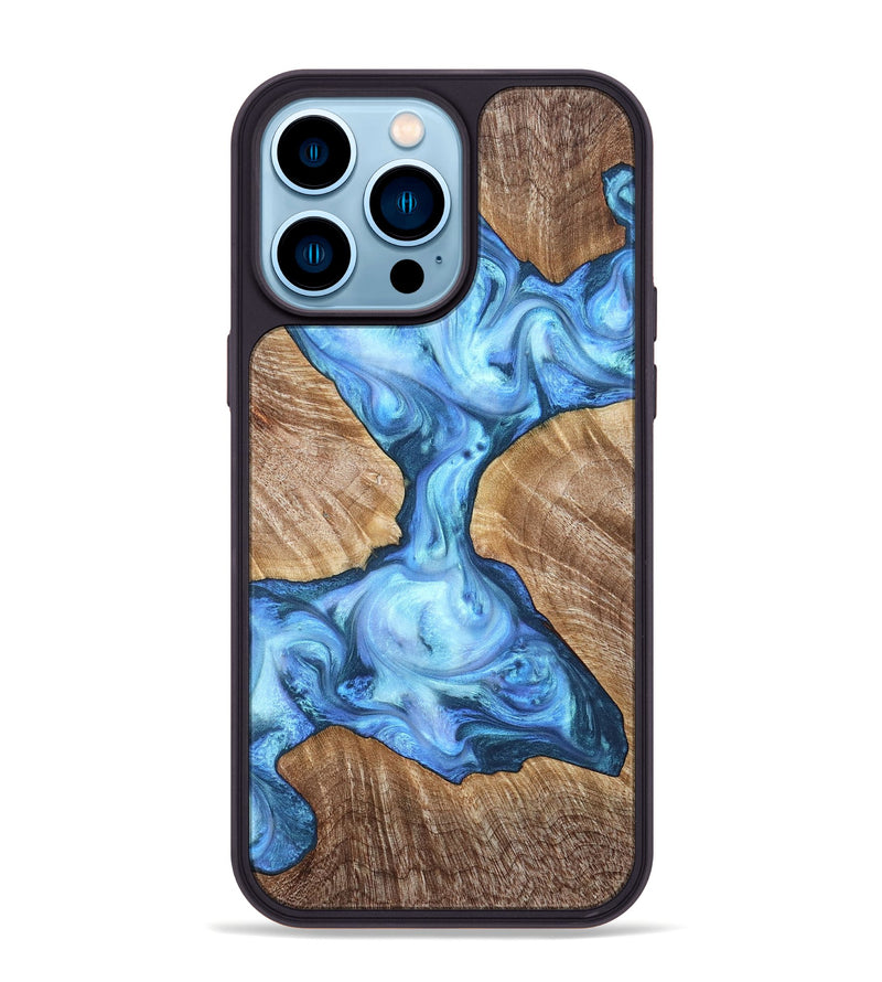 iPhone 14 Pro Max Wood Phone Case - Weston (Blue, 821215)