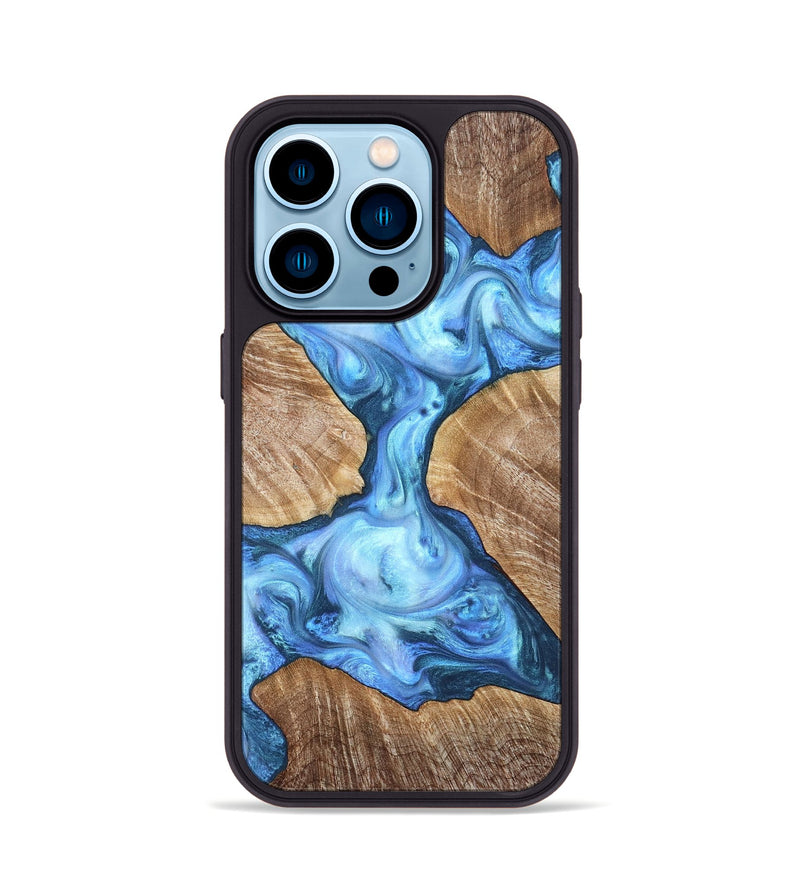 iPhone 14 Pro Wood Phone Case - Weston (Blue, 821215)