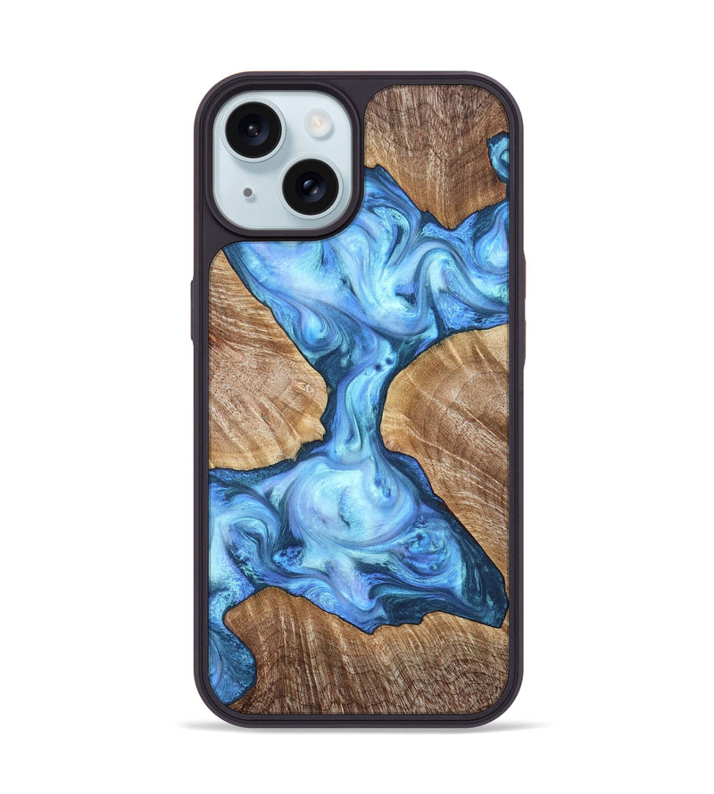 iPhone 15 Wood Phone Case - Weston (Blue, 821215)