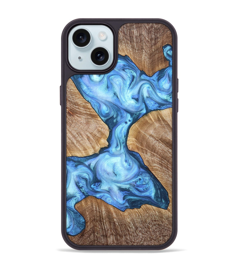 iPhone 15 Plus Wood Phone Case - Weston (Blue, 821215)