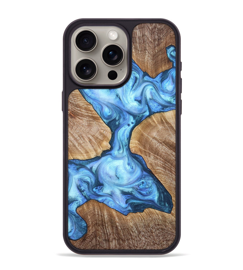 iPhone 15 Pro Max Wood Phone Case - Weston (Blue, 821215)