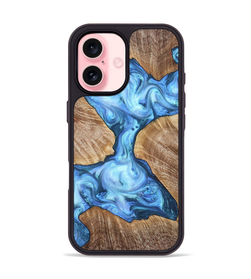 iPhone 16 Wood Phone Case - Weston (Blue, 821215)