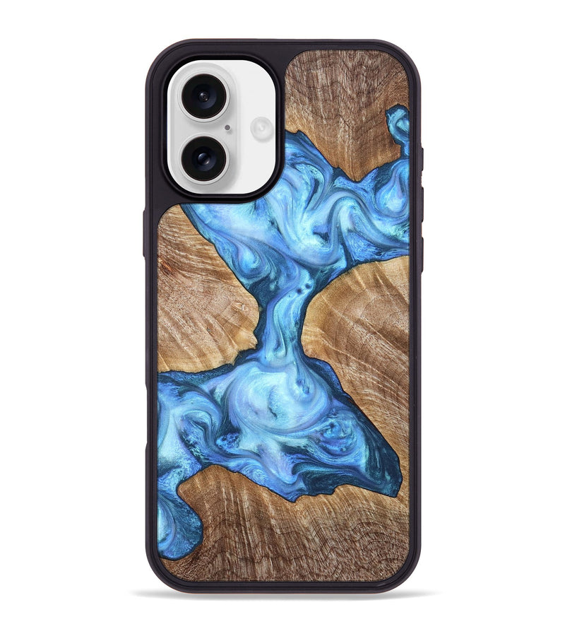iPhone 16 Plus Wood Phone Case - Weston (Blue, 821215)